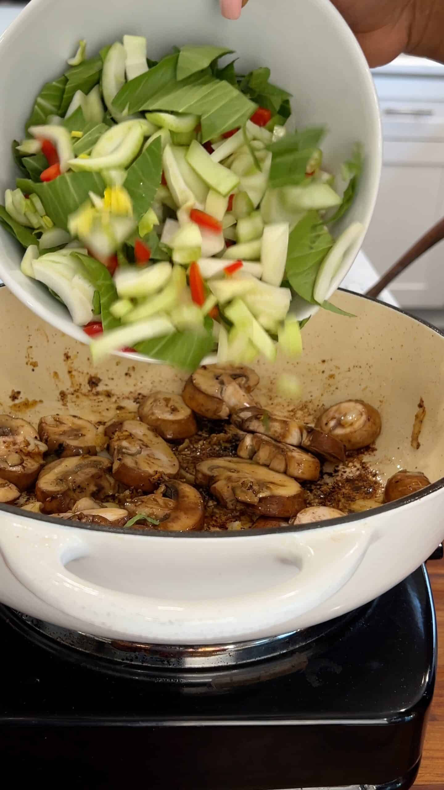 Sauteeing vegetables