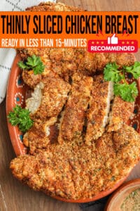 thinly sliced chicken breast Pinterest Pin