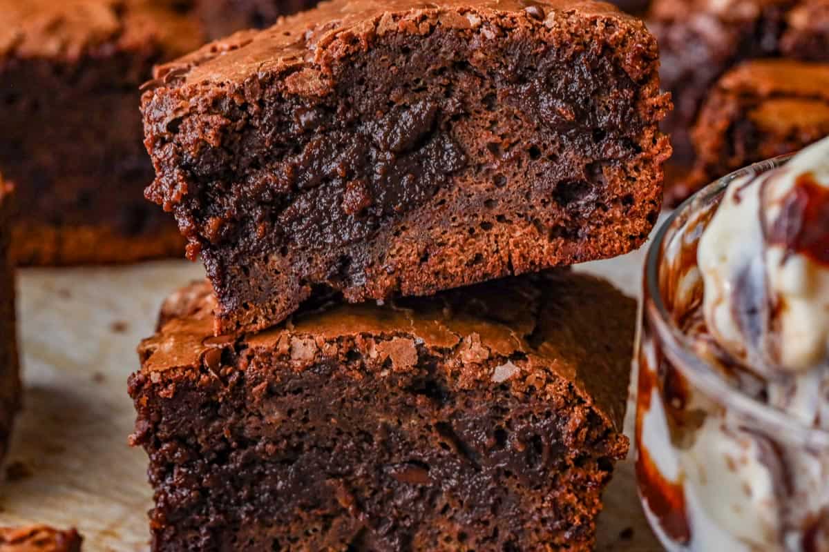 brownies stacked on top of each other