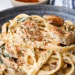 Creamy Shrimp Alfredo With Spinach - Pinterest Pin