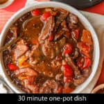 Pepper Steak and rice Pinterest Pin