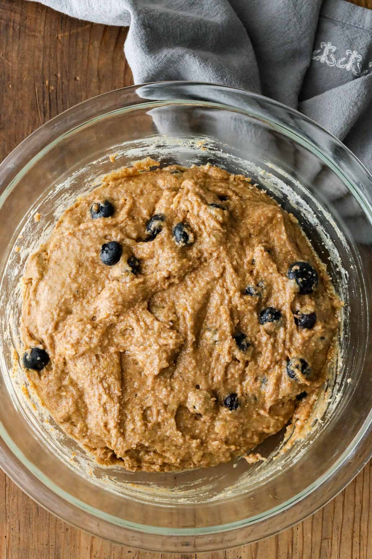 Whole Wheat Blueberry Muffins dough mixture