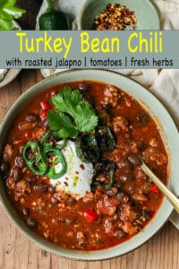 Turkey bean chili recipe pinterest pin