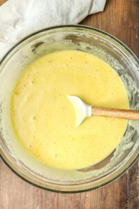 mixed eggs and sugar