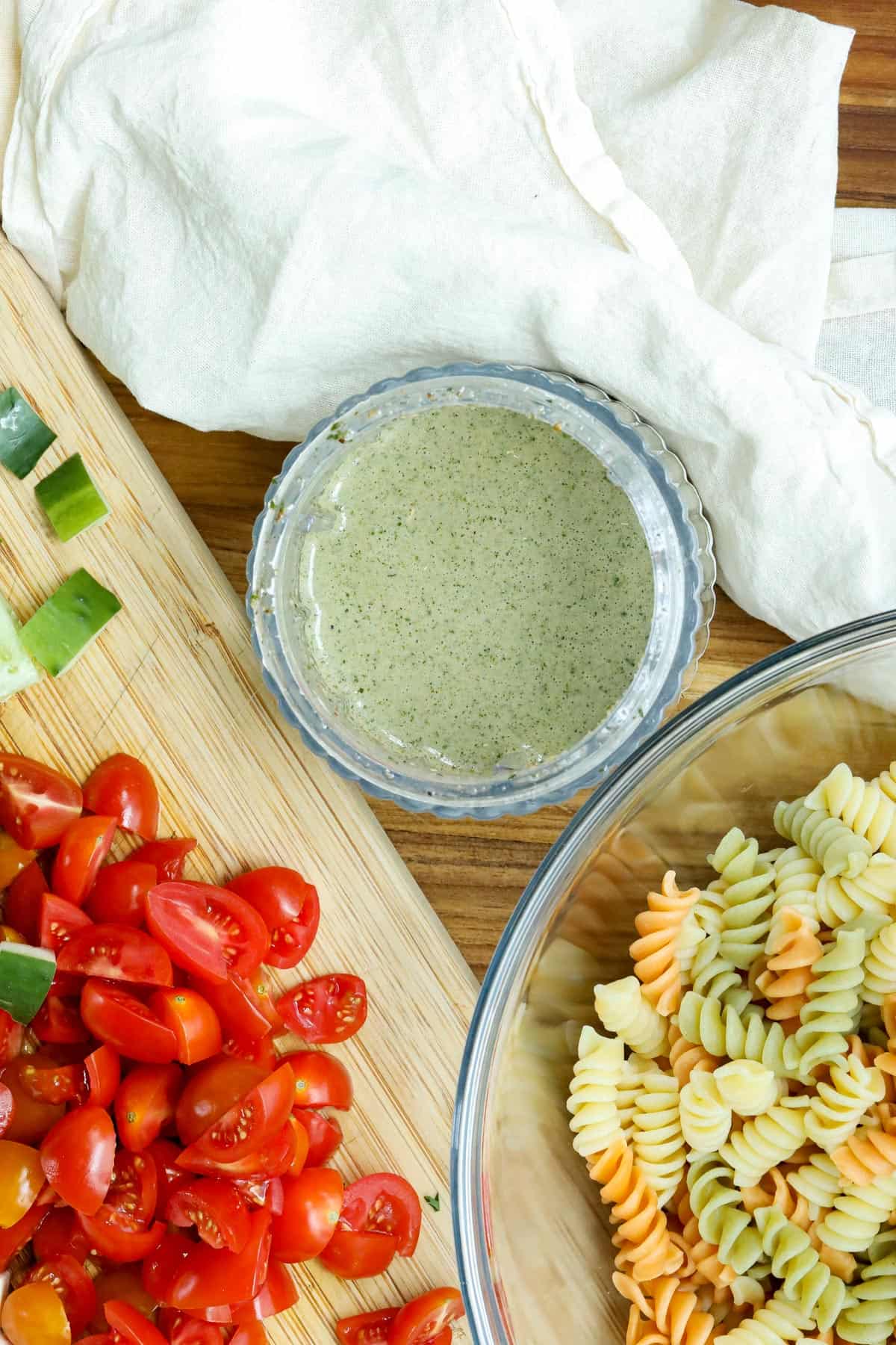 blend the ingredients to prepare dressing