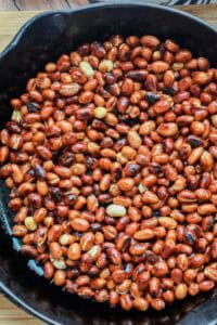 Roasted peanuts in large skillet