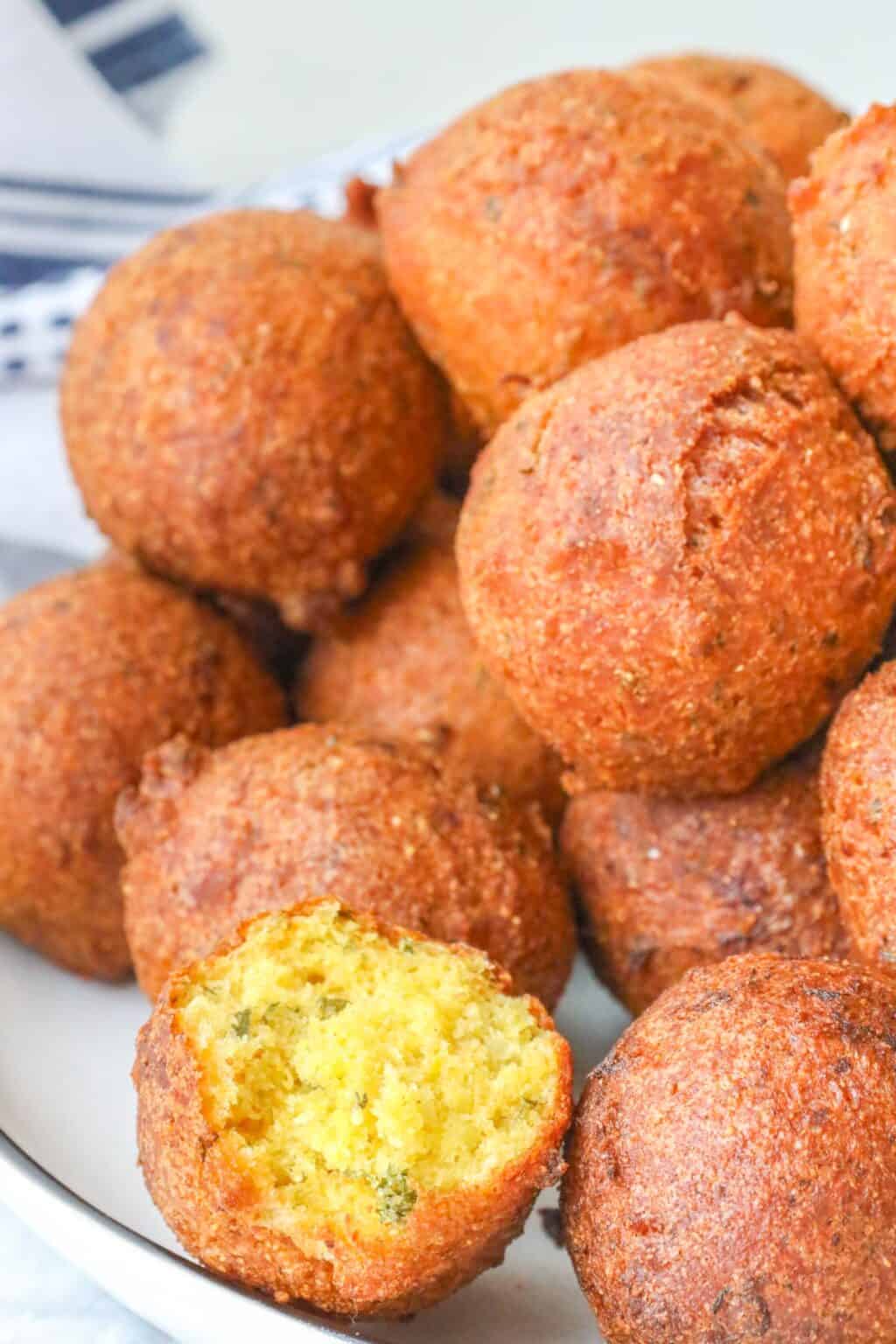 hush puppies stacked on top of each other