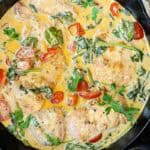 tuscan salmon recipe in skillet