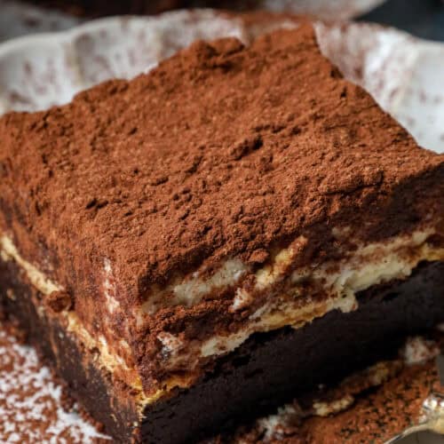 Easy Tiramisu Brownies with Mascarpone Cream