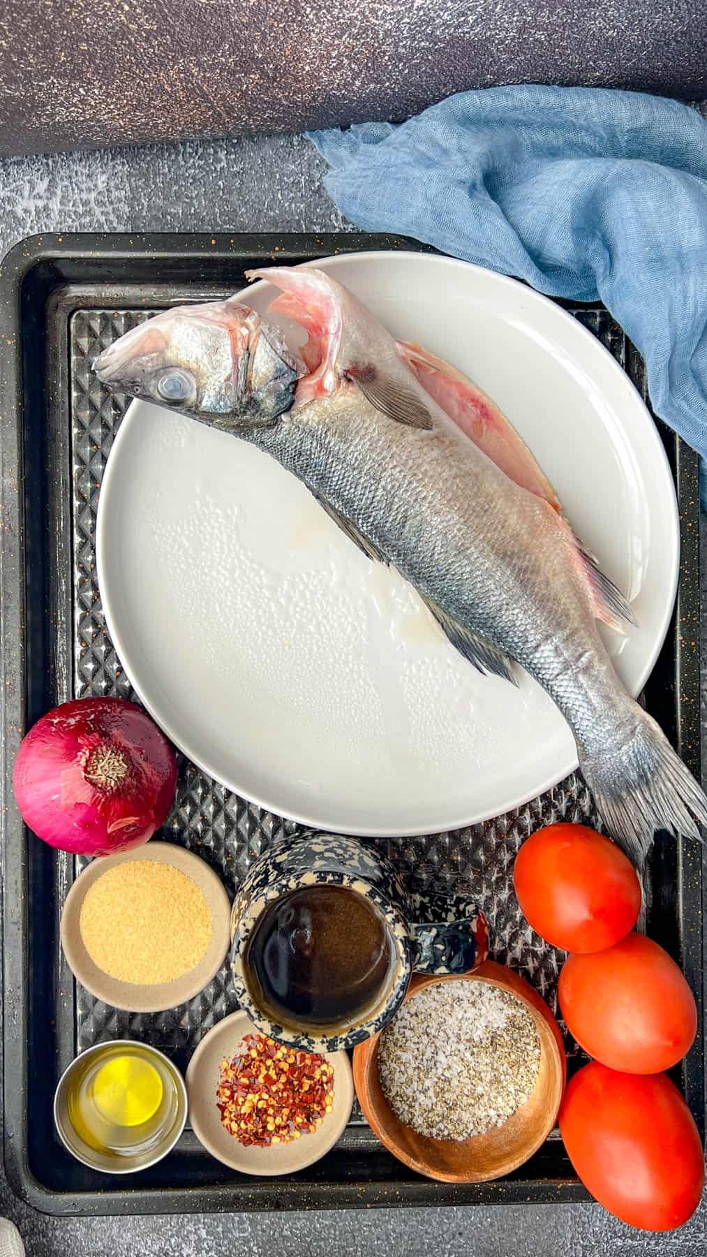 ingredients to make branzino fish