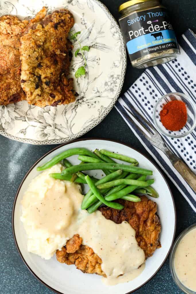 Chicken fried steak topped with gravy