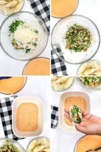 shrimp shells Mac and cheese step-by-step ingredients