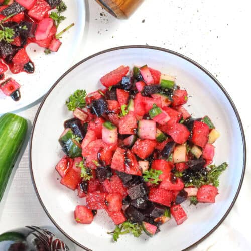 Watermelon Beets Salad with Cucumber