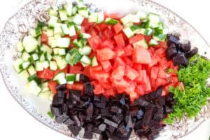 Watermelon Beets Salad with Cucumber