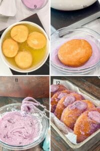 steps to make brioche donuts with cream cheese blueberry filling