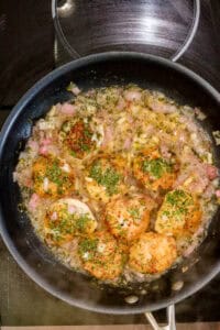 Scallop Provençal in nonstick skillet