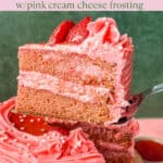 Strawberry Layer Cake Pinterest Pin - Savory Thoughts