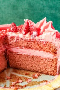cut out strawberry layer cake