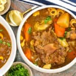 delicious oxtail soup in bowls