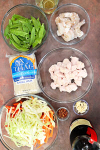 Ingredients to make Filipino Pancit Bihon